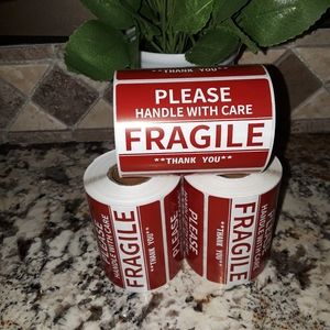 300CT ROLL 3"x2" HANDLE IT WITH CARE FRAGILE THANK YOU‎ STICKERS
